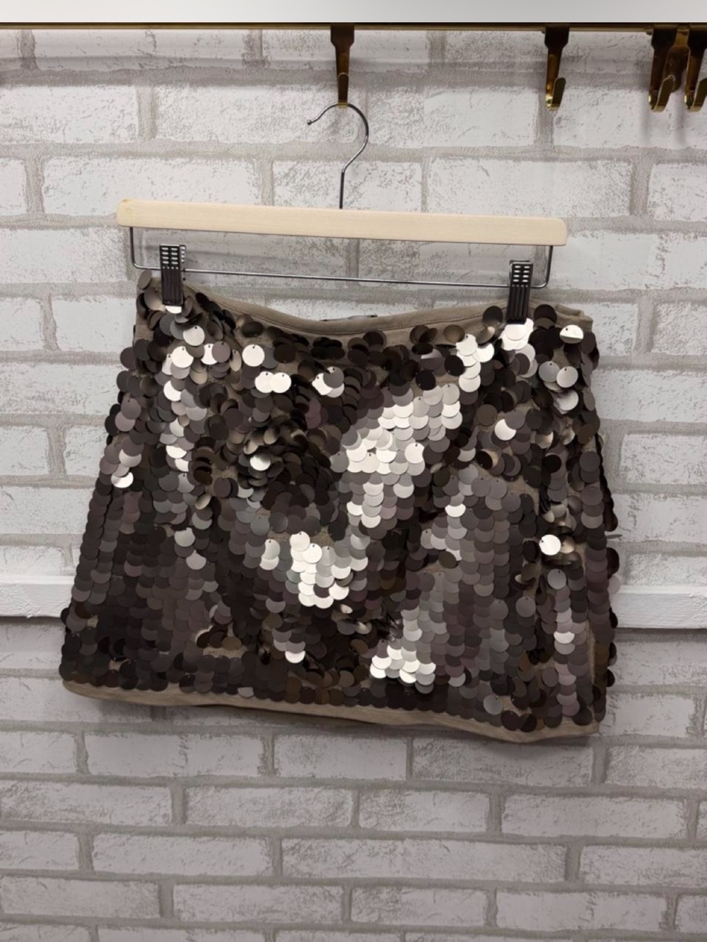 J. Crew Collection Sequin Mini Skirt in Metallic Brown | Size: S